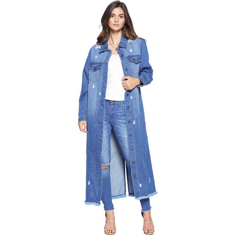 BLUE AGE women's Denim Jacket with Distressed