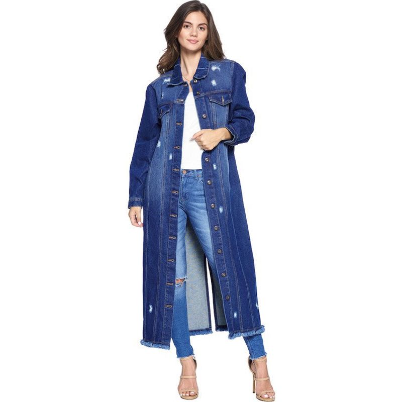 BLUE AGE women's Denim Jacket with Distressed