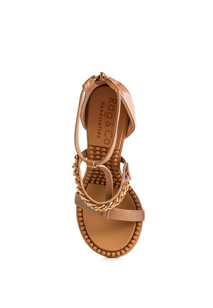 RAG & Co. DAKOTA Metal Chain Mid Heel Sandals