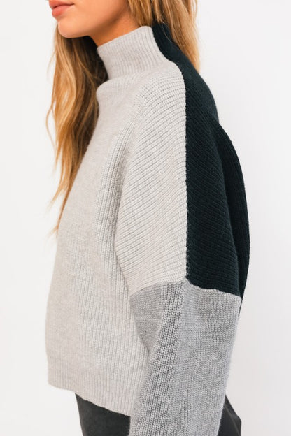 LE LIS Color Block Oversized Sweater