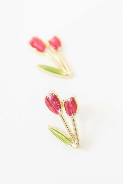 LOVODA Women's Tulip Post Earrings