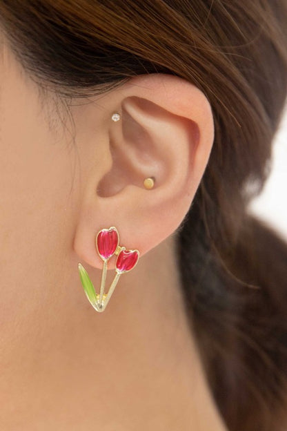 LOVODA Women's Tulip Post Earrings