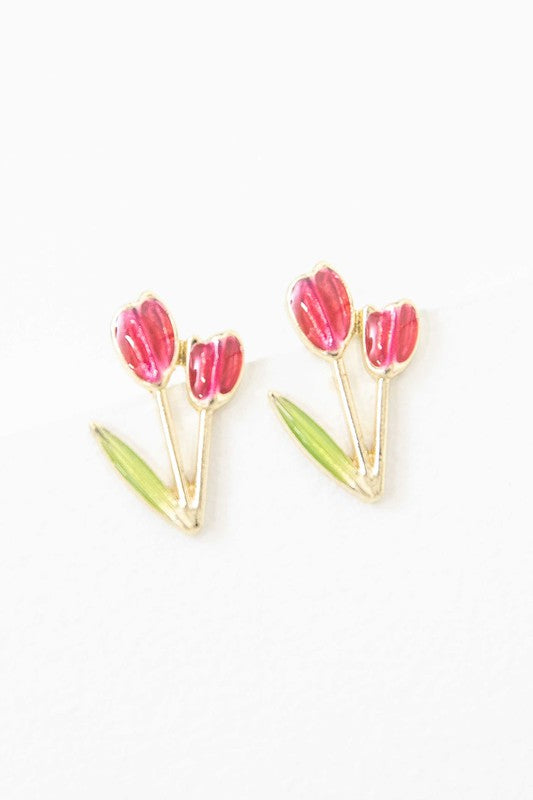 LOVODA Women's Tulip Post Earrings