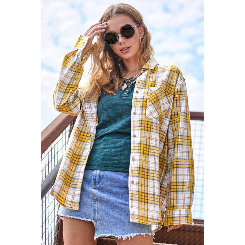 LA MIEL Dreamy Buttoned down Flannel Shirt