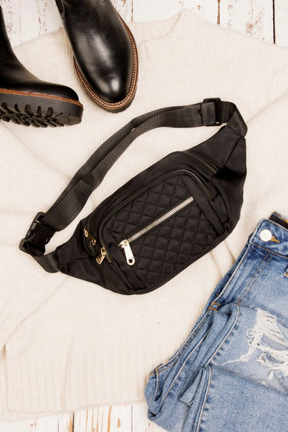 AILI'S CORNER Quilted Belt Sling Bum Bag