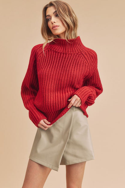 AEMI & Co. Luxe Turtleneck Knit Sweater- Adelaide Sweater