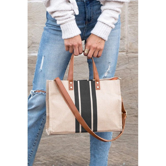 AILI'S CORNER Canvas Stripe Tote