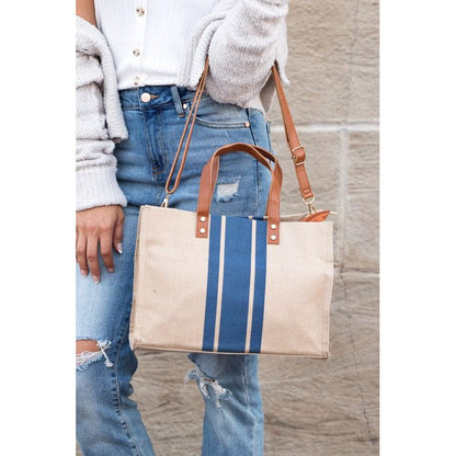 AILI'S CORNER Canvas Stripe Tote