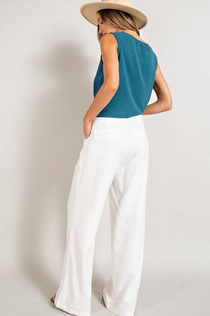 EESOME Classic Pleated Straight Leg Pants