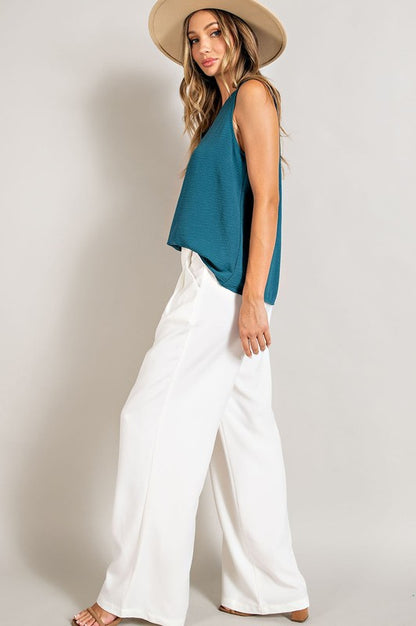 EESOME Classic Pleated Straight Leg Pants