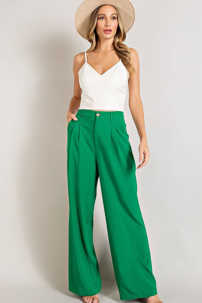 EESOME Classic Pleated Straight Leg Pants