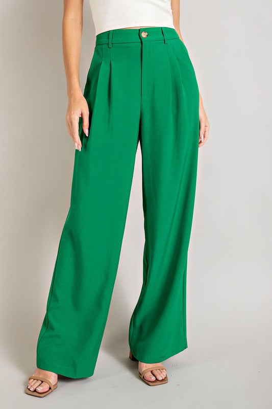 EESOME Classic Pleated Straight Leg Pants