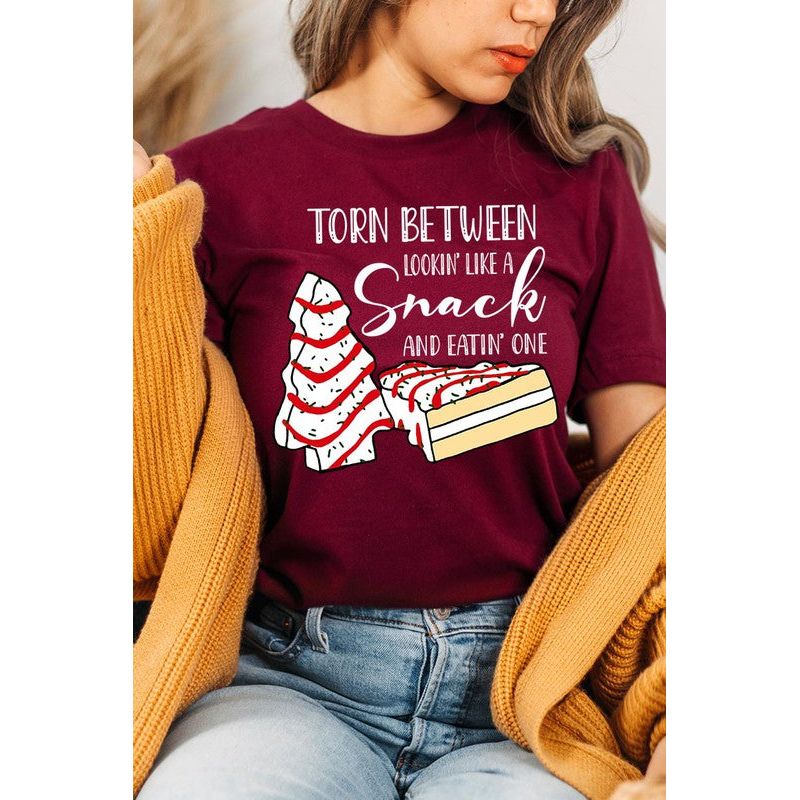 COLOR BEAR " Torn Between Lookin; like a snack or eatin' one" Christmas Humor Graphic Tee