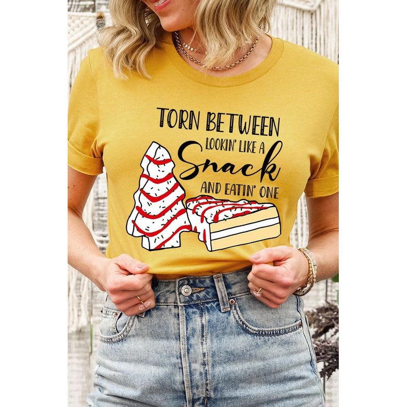 COLOR BEAR " Torn Between Lookin; like a snack or eatin' one" Christmas Humor Graphic Tee