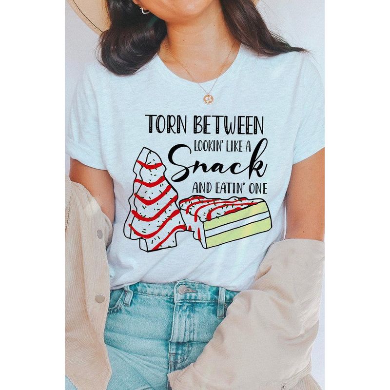 COLOR BEAR " Torn Between Lookin; like a snack or eatin' one" Christmas Humor Graphic Tee