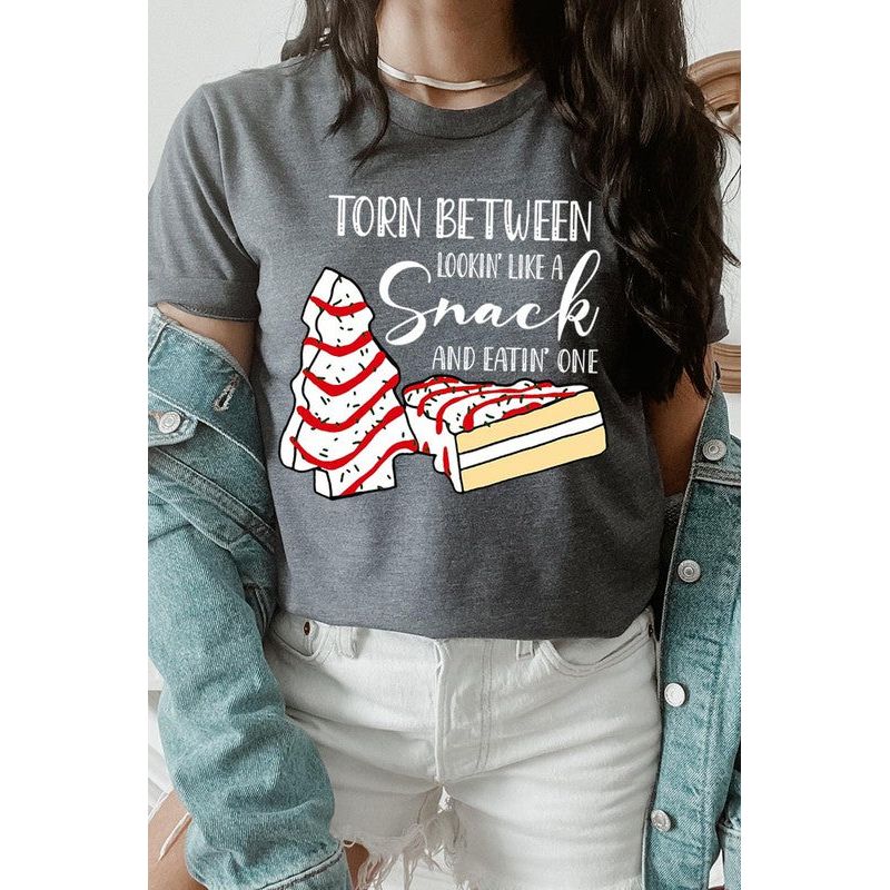 COLOR BEAR " Torn Between Lookin; like a snack or eatin' one" Christmas Humor Graphic Tee