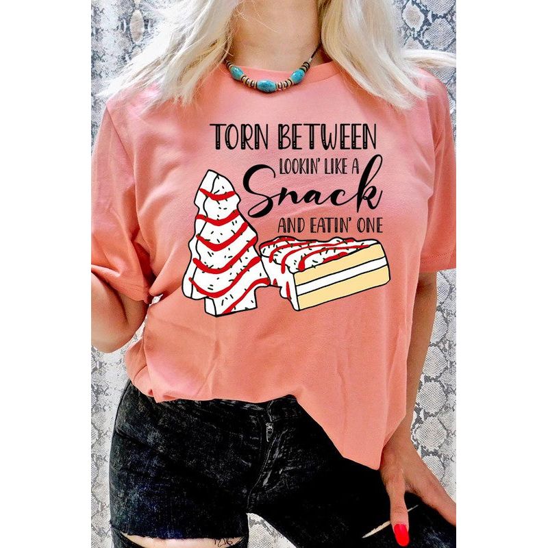 COLOR BEAR " Torn Between Lookin; like a snack or eatin' one" Christmas Humor Graphic Tee