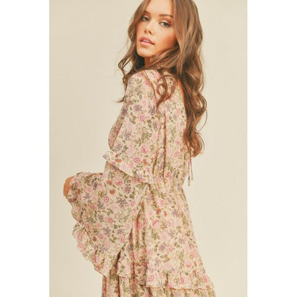 LUSH CLOTHING Floral Print Midi Dress