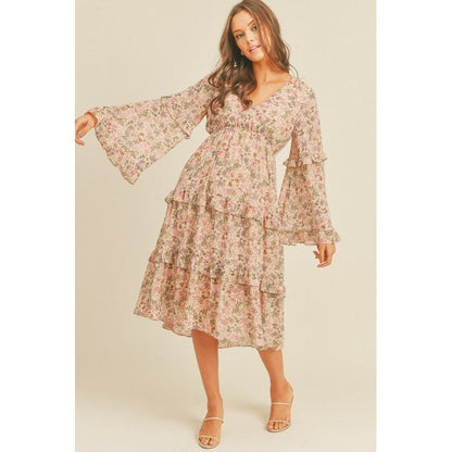 LUSH CLOTHING Floral Print Midi Dress