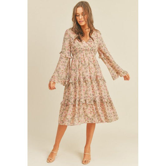 LUSH CLOTHING Floral Print Midi Dress