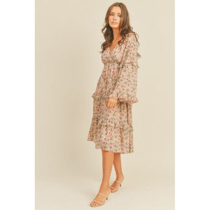 LUSH CLOTHING Floral Print Midi Dress