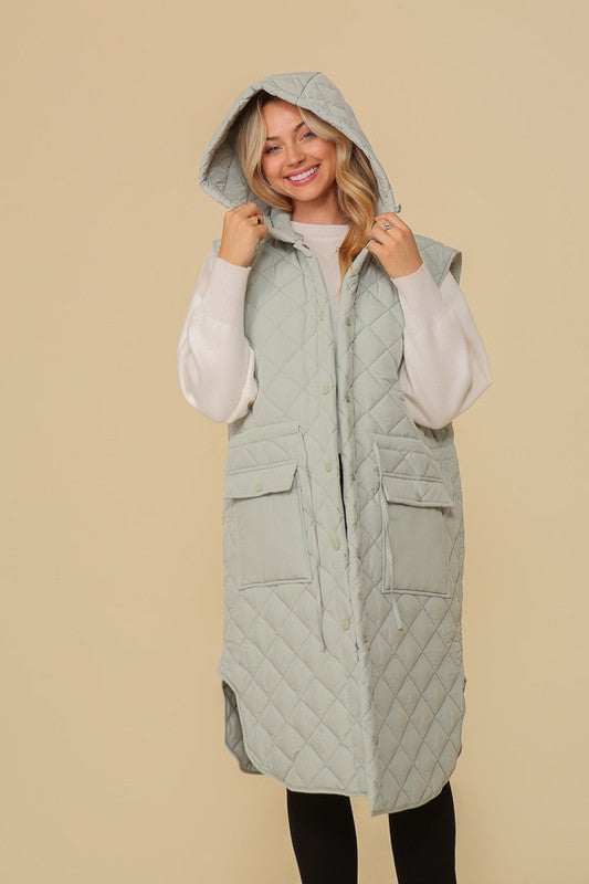 TIMING Hooded Oversized Vest Winter Jacket