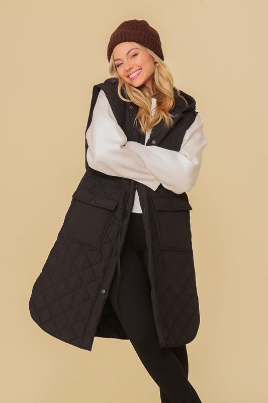 TIMING Hooded Oversized Vest Winter Jacket