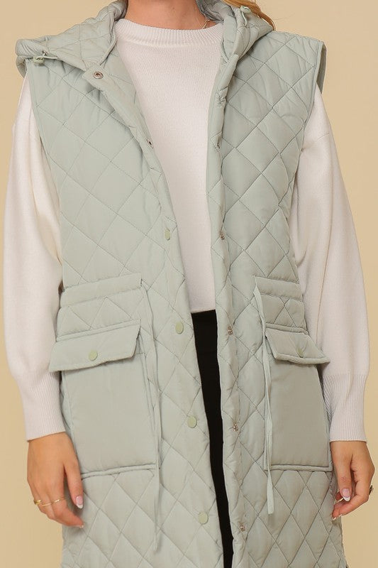 TIMING Hooded Oversized Vest Winter Jacket