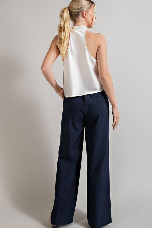 EESOME Classic Pleated Straight Leg Pants