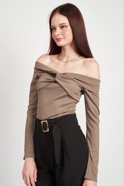 EMORY PARK Twisted Off-the-Shoulder Bodysuit