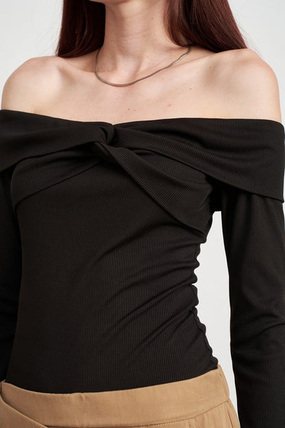 EMORY PARK Twisted Off-the-Shoulder Bodysuit