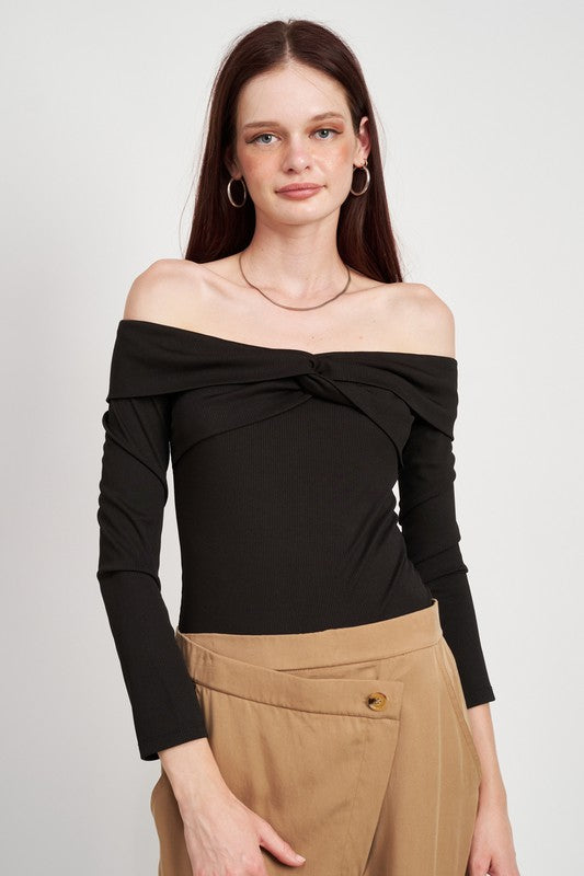 EMORY PARK Twisted Off-the-Shoulder Bodysuit