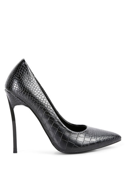 RAG & Co. Urchin Croc High Stiletto Heel Pumps