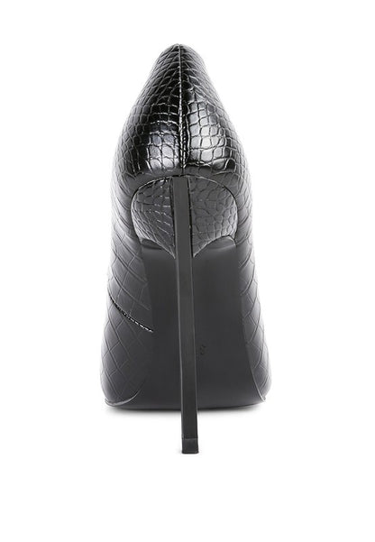 RAG & Co. Urchin Croc High Stiletto Heel Pumps