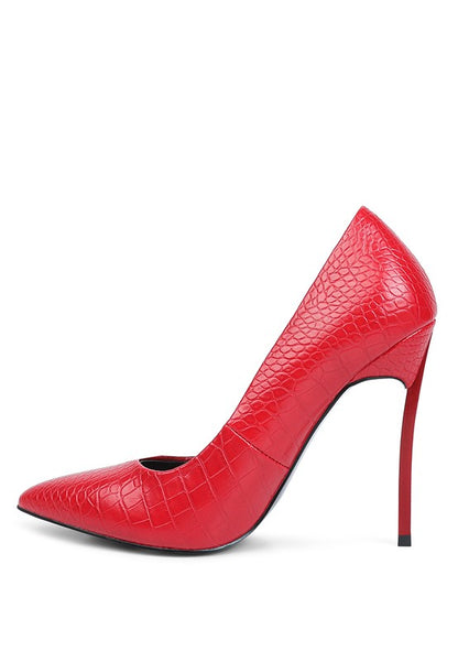 RAG & Co. Urchin Croc High Stiletto Heel Pumps