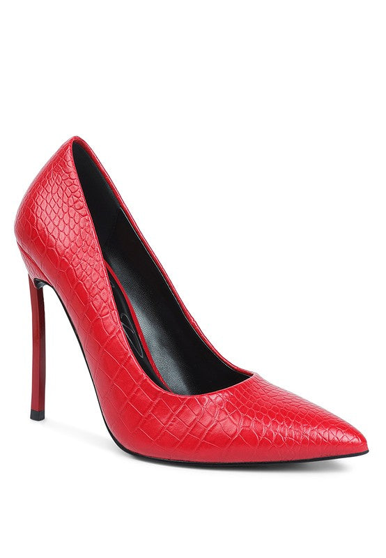 RAG & Co. Urchin Croc High Stiletto Heel Pumps