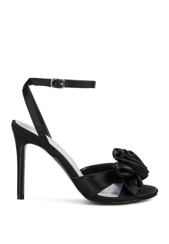 RAG& Co. - CHAUMET Rose Bow Satin Heeled Sandals