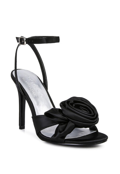 RAG& Co. - CHAUMET Rose Bow Satin Heeled Sandals