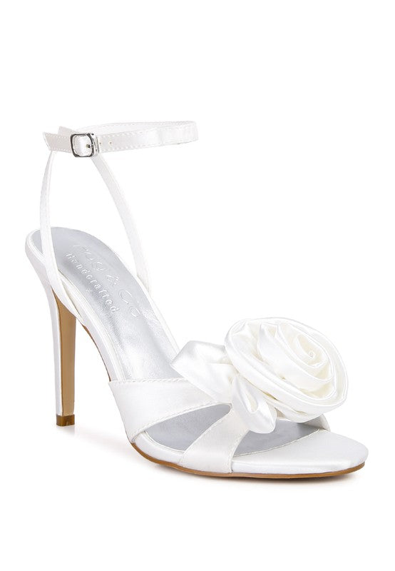 RAG& Co. - CHAUMET Rose Bow Satin Heeled Sandals