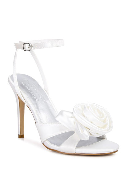 RAG& Co. - CHAUMET Rose Bow Satin Heeled Sandals