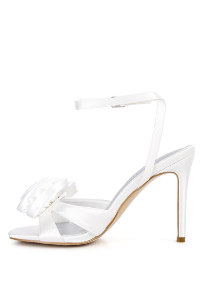 RAG& Co. - CHAUMET Rose Bow Satin Heeled Sandals