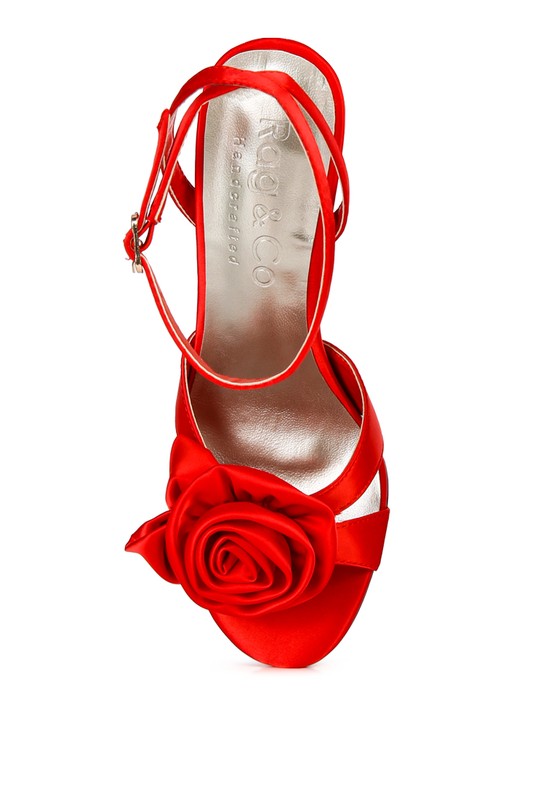 RAG& Co. - CHAUMET Rose Bow Satin Heeled Sandals