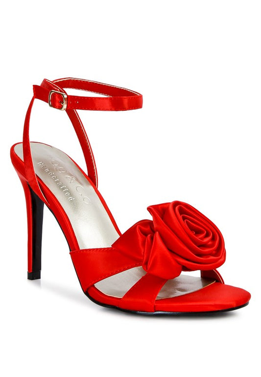 RAG& Co. - CHAUMET Rose Bow Satin Heeled Sandals