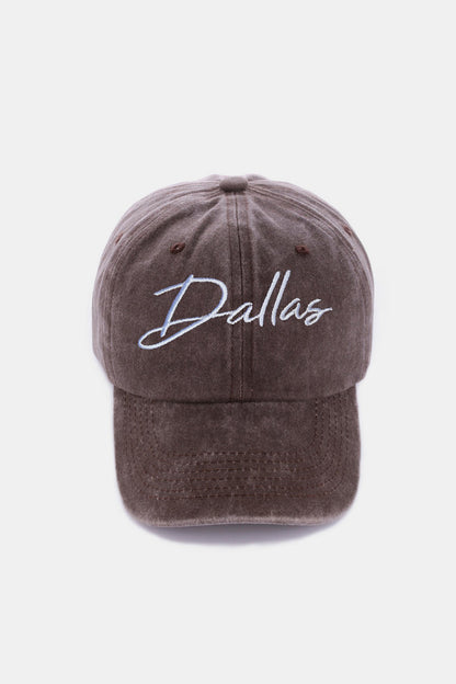 ZENANA Washed "DALLAS" Embroidered Baseball Cap