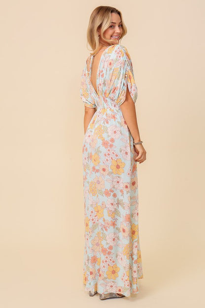 TIMING Floral Print Brunch Spring Summer Maxi Sundress