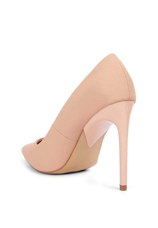 RAG & Co. Nude/Black Charade Mid Closed Pointed-Toes Heels Shoes