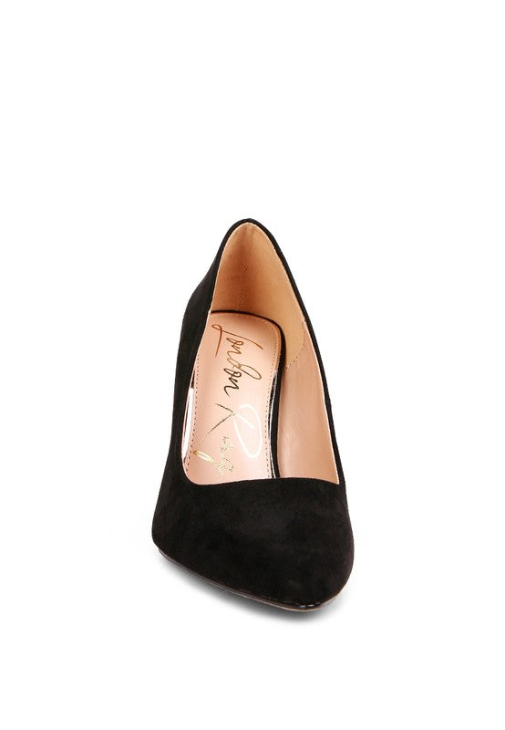 RAG & Co. Nude/Black Charade Mid Closed Pointed-Toes Heels Shoes