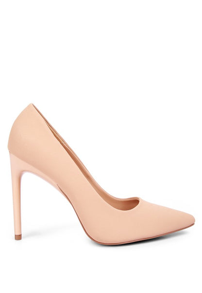 RAG & Co. Nude/Black Charade Mid Closed Pointed-Toes Heels Shoes