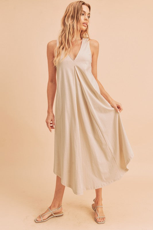 AEMI & Co. Sleeveless Flare A-line Telisa Midi Dress