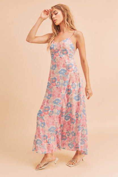 AEMI & Co. Elegant Floral Dress with Exaggerated Skirt - Lois Dress